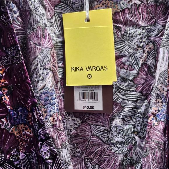 NWT Women's Kika Vargas x Target Purple Floral Peplum Top Size 3X - Picture 6 of 7